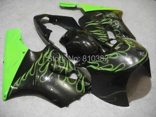 Полный бак крышка обтекателя комплект для KAWASAKI Ninja ZX12R 2000 2001 00 01 зеленое пламя