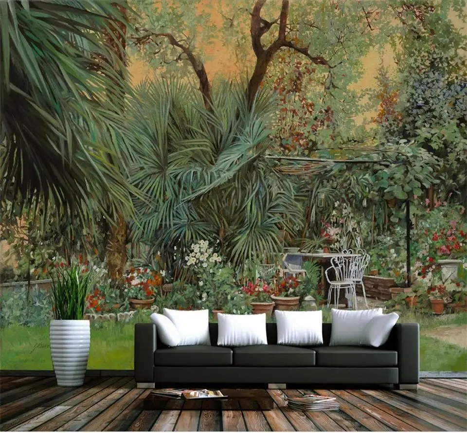 Пользовательские 3d фото обои Гостиная настенные стикеры тропический лес Картина