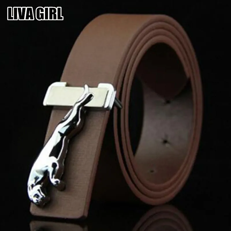 Liva Girl Fashion Novelty Male Leopard Pattern Alloy Buckle Belts PU Leather Belts Business High Quality For Men's Accessories