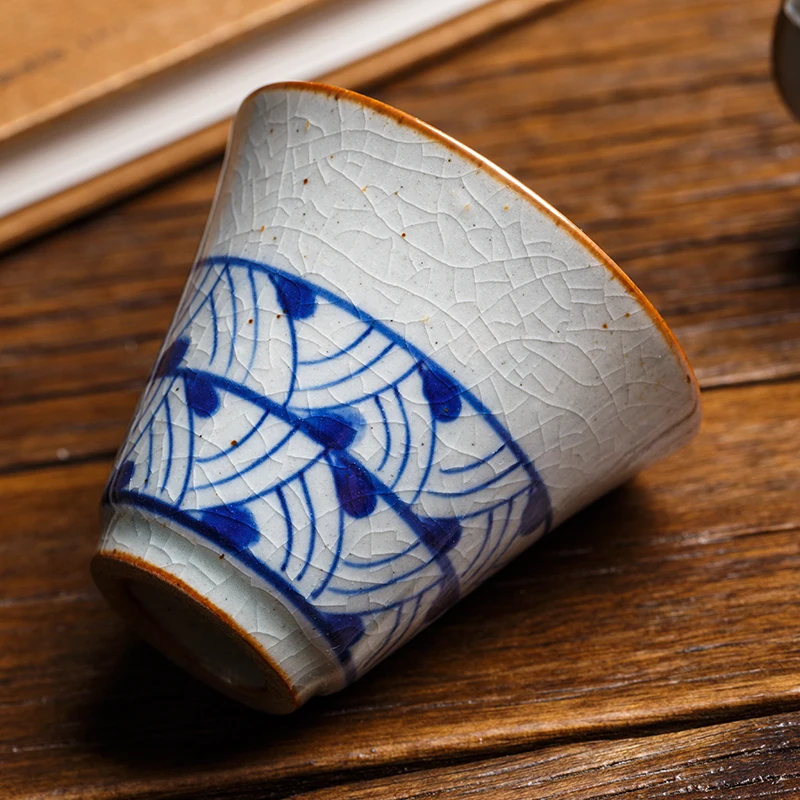 2 шт./лот 45 мл Цзиндэчжэнь винтажная сине белая фарфоровая чайная чашка с