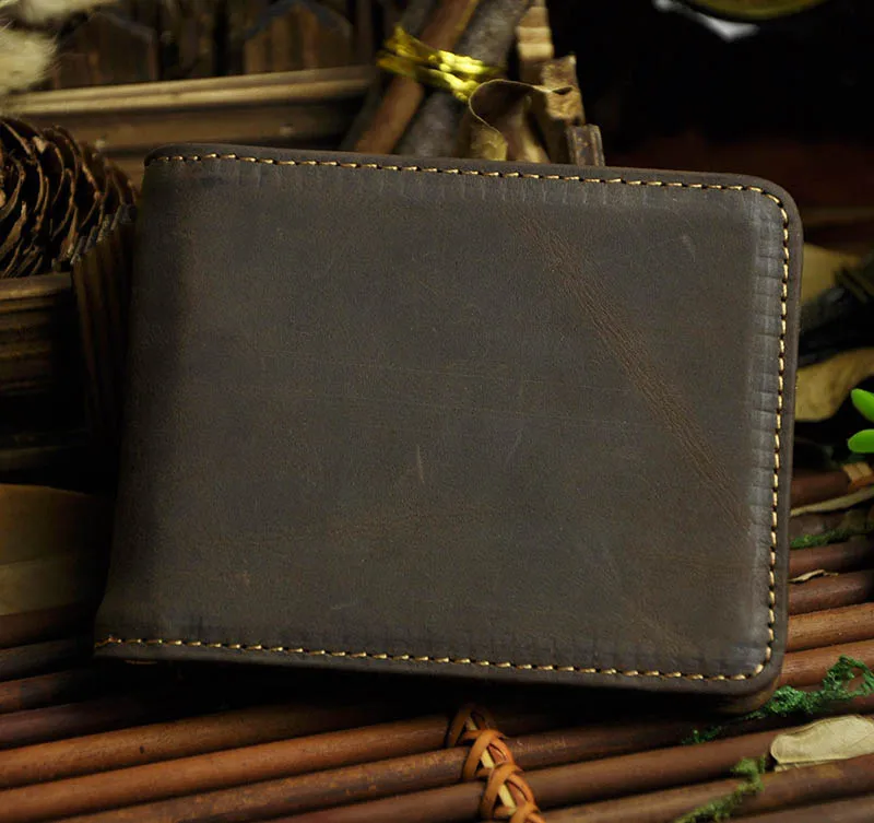 Новинка 2016 высокое качество Мужской винтажный кошелек из натуральной кожи