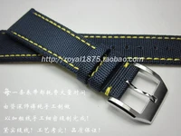 mens composite fiberleather 20 21 22mm blue watch band strap for iwc seiko tissot hours male female belt bracelet montre cuir