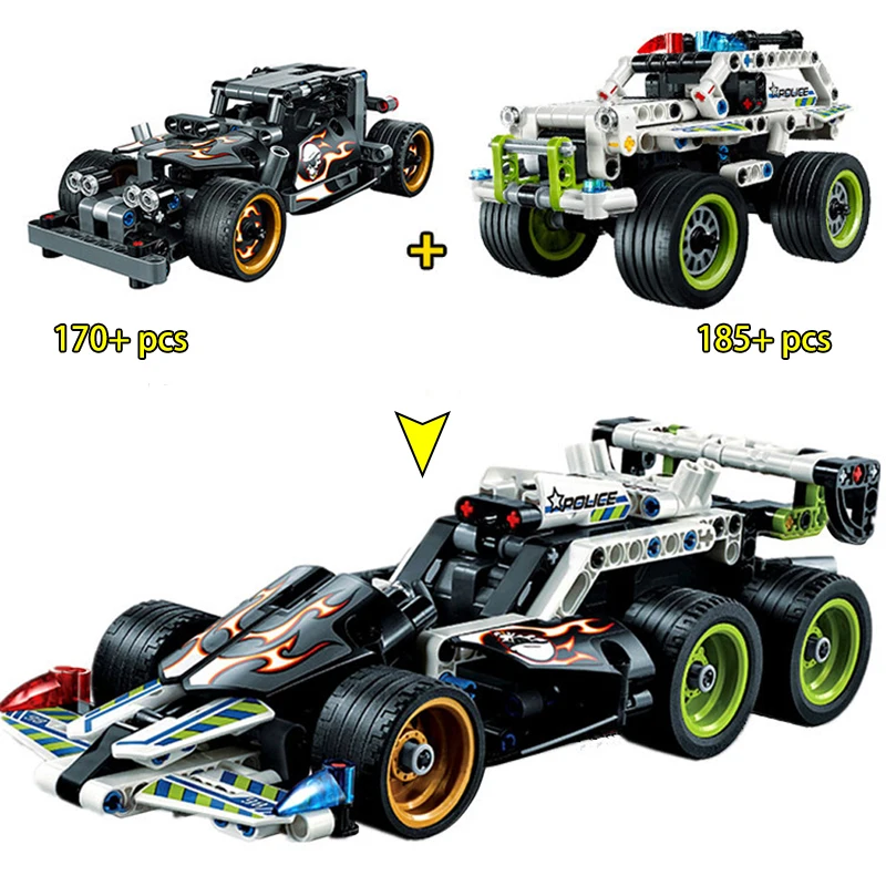 Обновленная Совместимость Legoed Technic Trucks Pull Back Racer Car Moto Набор строительных блоков F1
