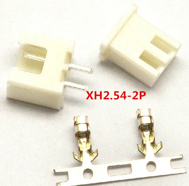 

100Set XH2.54 2.54mm 2Pin 2P 180degree Male Pin Header+Terminal+Female Housing XH2.54-2P Connector Kit