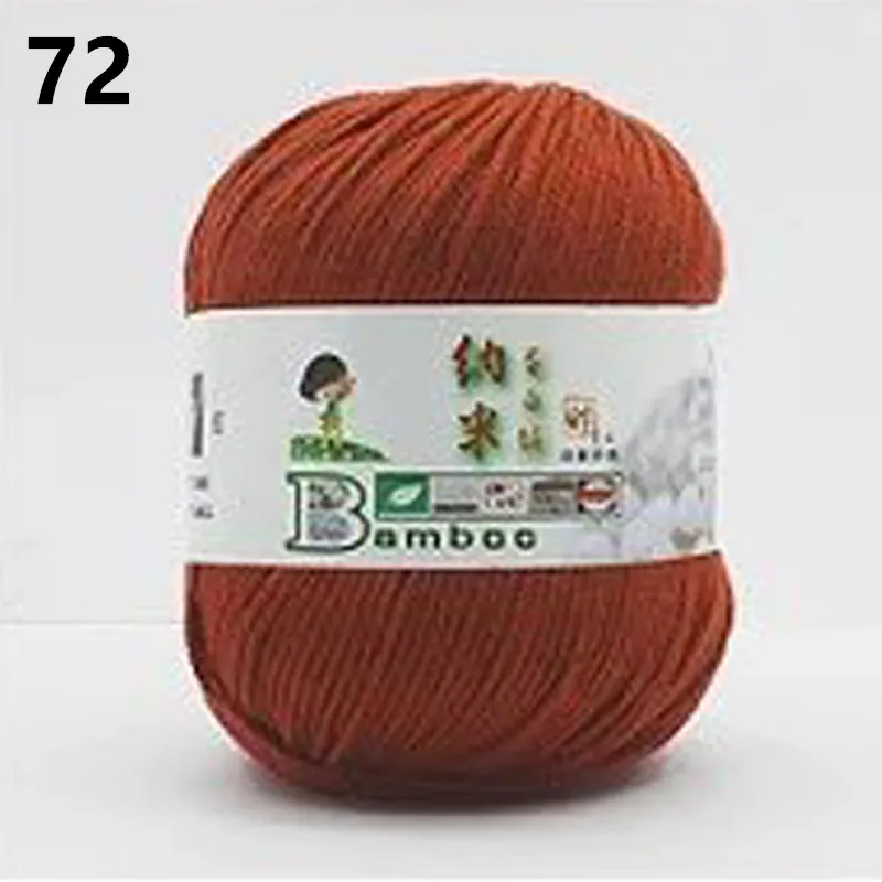 6ply акриловый Yarnsilk белок хлопок мягкое качество детский двор для ручного вязавязаный крючком ручной вязки DIY пряжа 50 г - Цвет: 72