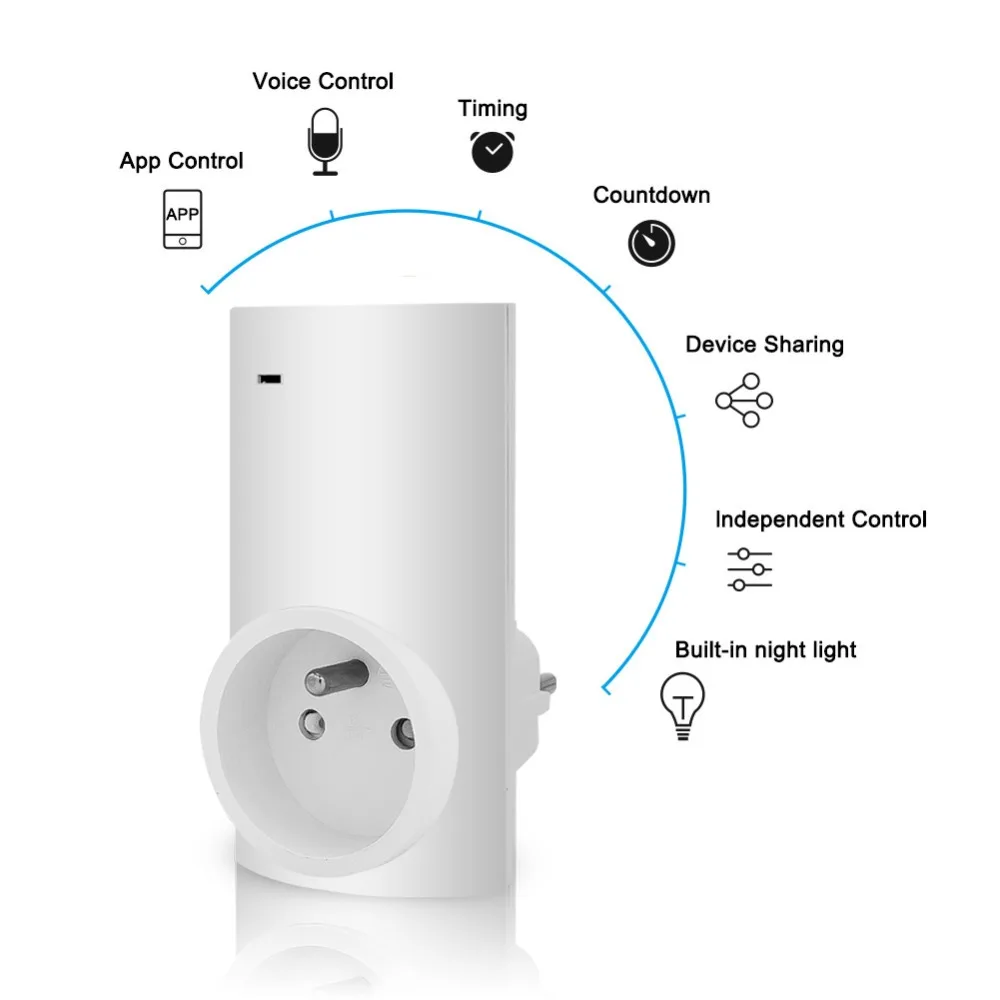 KEBIDU FR/EU/US Wifi умный штекер с Alexa домашний аудио беспроводной контроль умная розетка