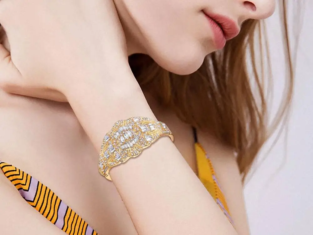 Браслет женский свадебный с австрийскими кристаллами в стиле Гэтсби|bangles
