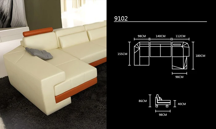 Диван Бесплатная доставка 2015 Новый современный дизайн большой размер дивана
