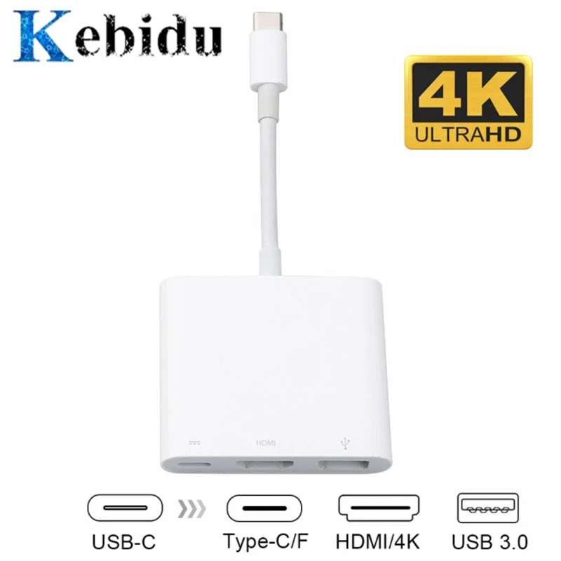 Переходник с Type-C на HDMI-совместимый USB C кабель преобразователя 3.1 Type c зарядный