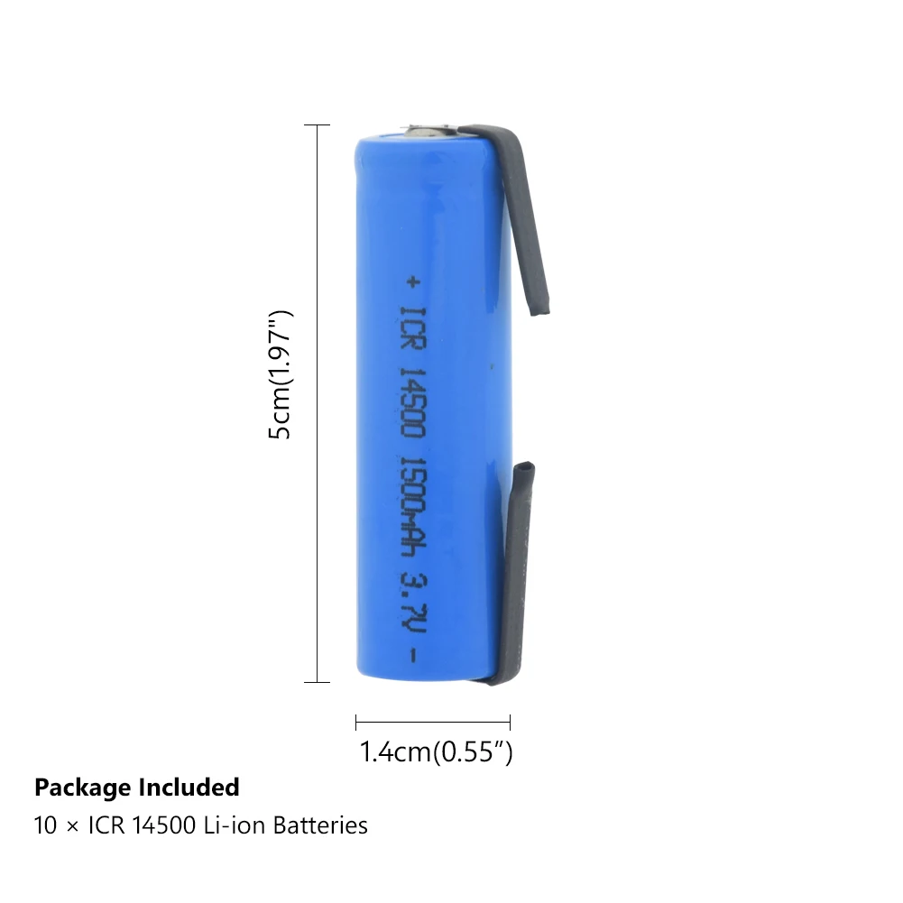 ICR 14500 литиевая батарея 3 7 V 1500mAh Электронная сигарета перезаряжаемые батареи
