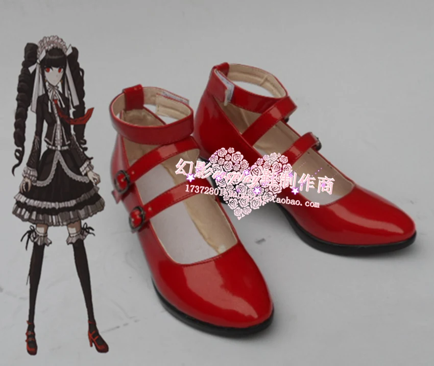 

Dangan Ronpa Celestia Ludenberg Red Girls Halloween Cosplay Shoes H016