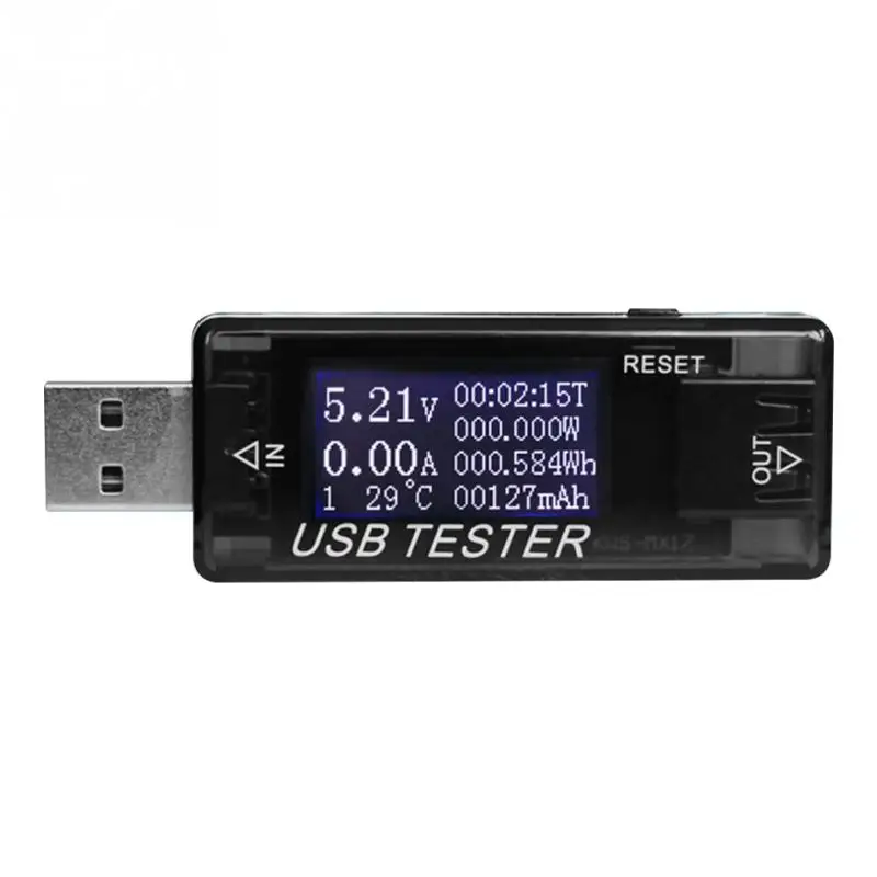 4-30 в 0-5A многофункциональный детектор отображает ток USB ток тестер напряжения метр для iPhone Android телефон измерения инструмент для ремонта - Цвет: Черный