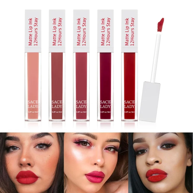

2019 New Practical Not Blooming Cosmetics Lip Tint Products Matte Lipstick Makeup Long Lasting Waterproof Liquid Lip Stick