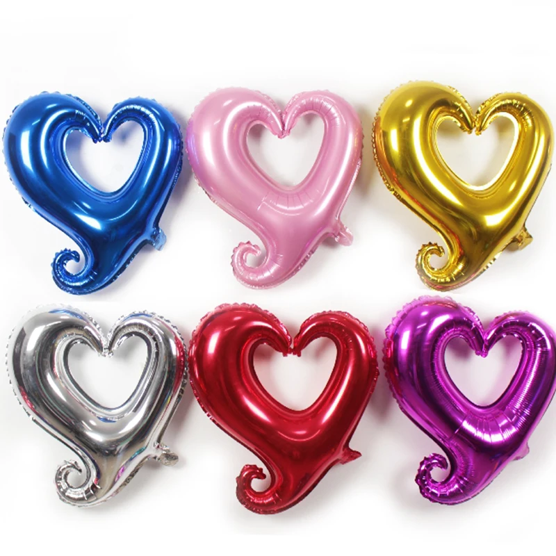 

1PC Hook Heart Balloon 18/24/32/40inch Aluminium Foil Heart Shaped Air balloons Wedding Anniversary Valentine's Day Decoration