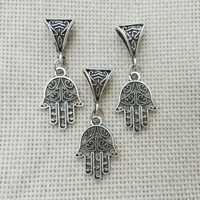 Хамса рука Фатимы кожа шнуры цвет ожерелье из канатов кулон bails соединитель