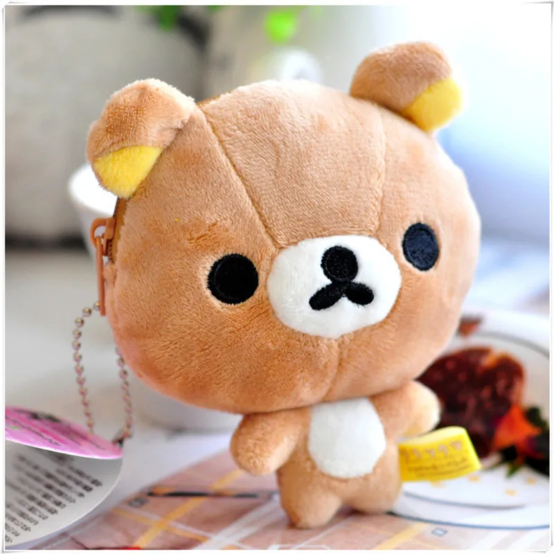 12 см милый плюшевый медведь Rilakkuma бумажник мягкие игрушки для ключей куклы
