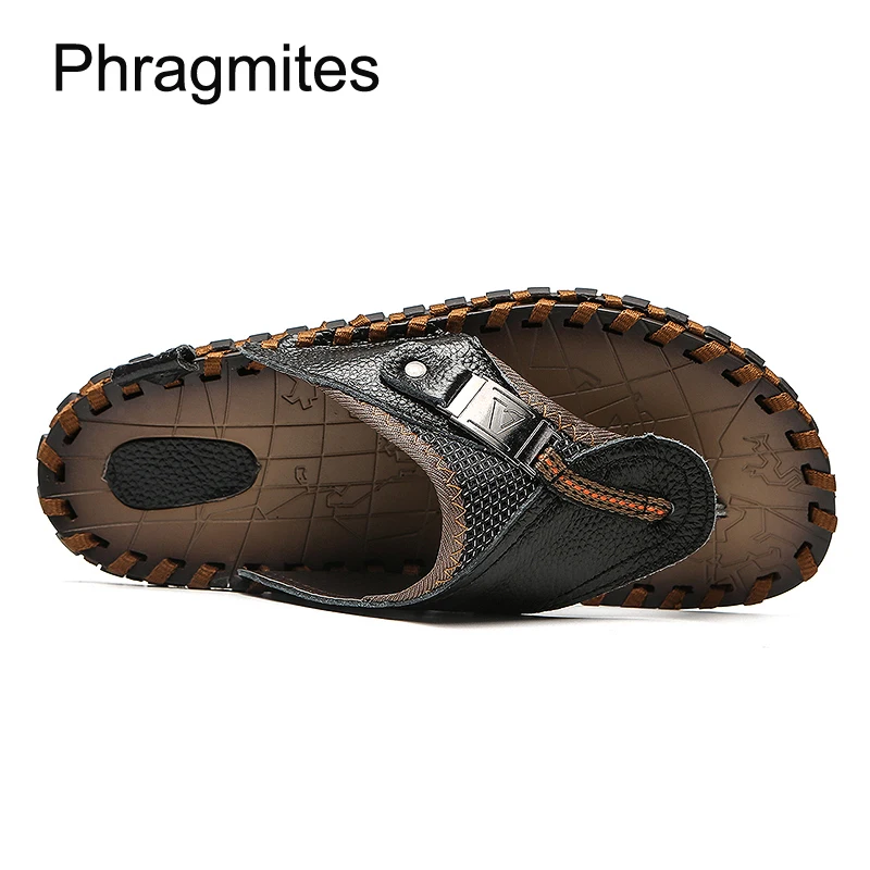 Phragmites Metal Decoration Slippers 2019 New Arrival Men Shoes Summer Beach Flip Flops Handmade Sandals Classic Soft Sandal | Обувь