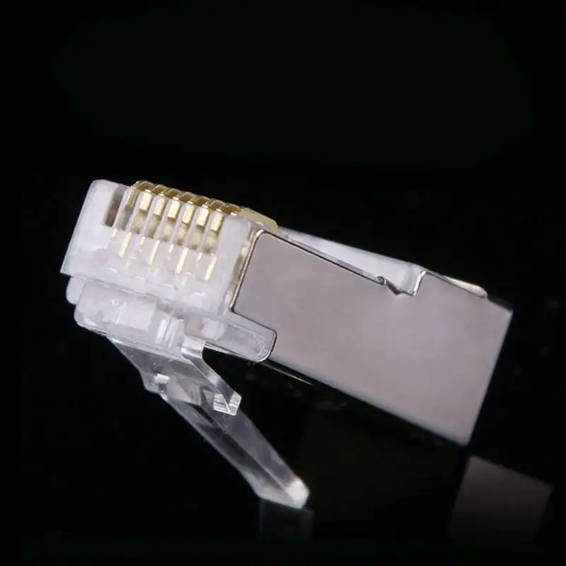 100PCS RJ45 Connectors Crimp Ends 8P8C UTP Network Plug for CAT5 CAT5E CAT6 Stranded Cable Solid Crystal Head | Компьютеры и офис