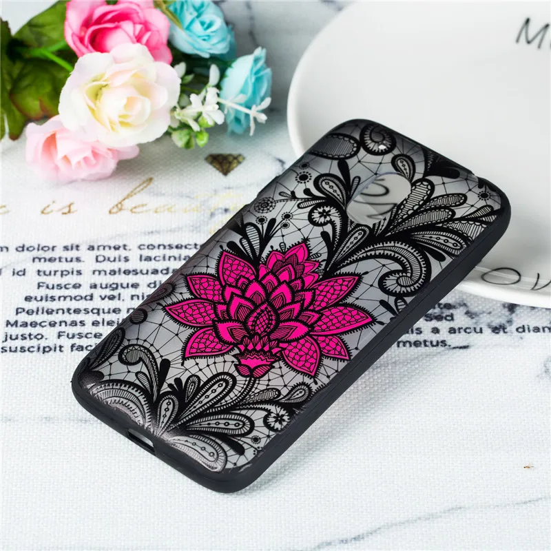 For Moto G4 Play Case Silicone Lace Rose Floral Cover Embroidery Phone Cases Fundas Capa |