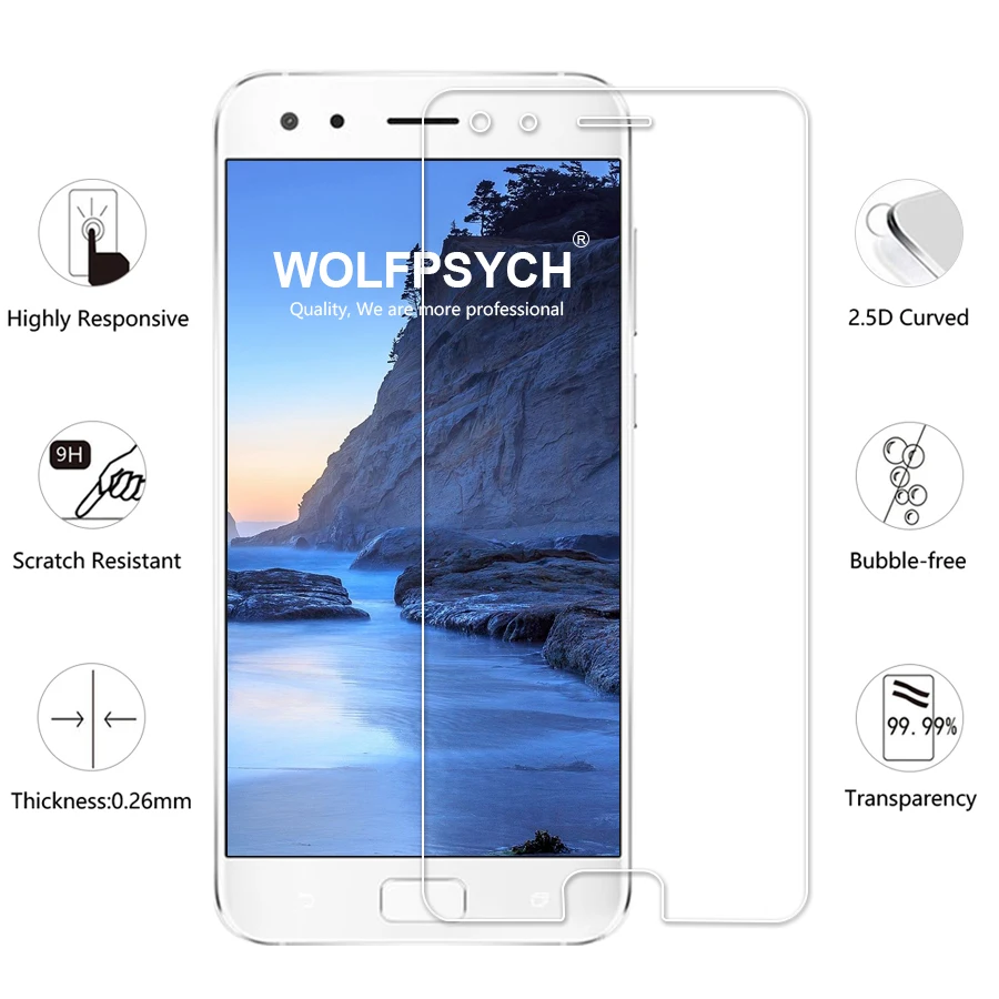 WOLFPSYCH 2.5D Закаленное стекло для Asus ZS551KL защитная пленка против царапин Пленка Для