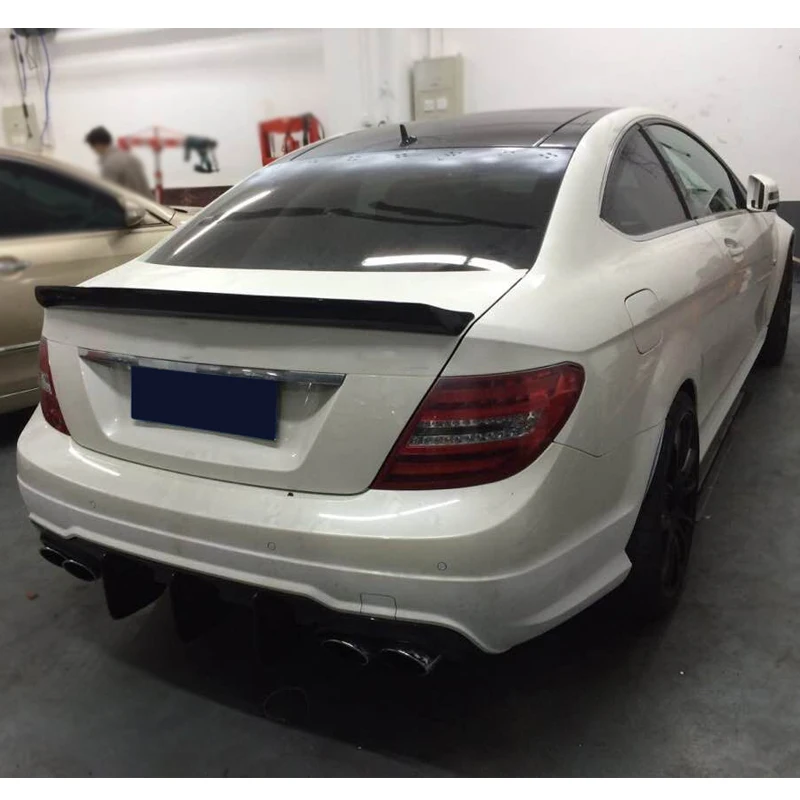 Для C63 карбоновое волокно задний багажник спойлер крыло для Mercedes Benz W204 C204 2 двери купе 2008- C63 AMG C200 C250 C300