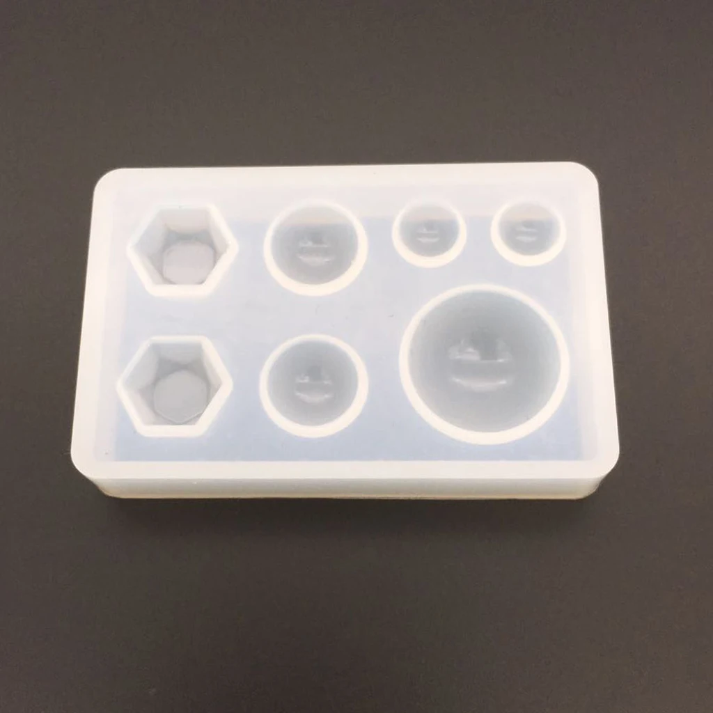 Силиконовые шестигранные круглые купольные кабошоны для изготовления ювелирных