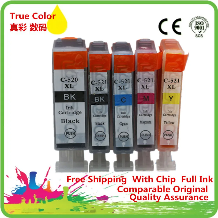 Замена PGI 520BK CLI 521 PGI520 PGI-520 5 цветных чернильных картриджей для Canon Pixma | Компьютеры и