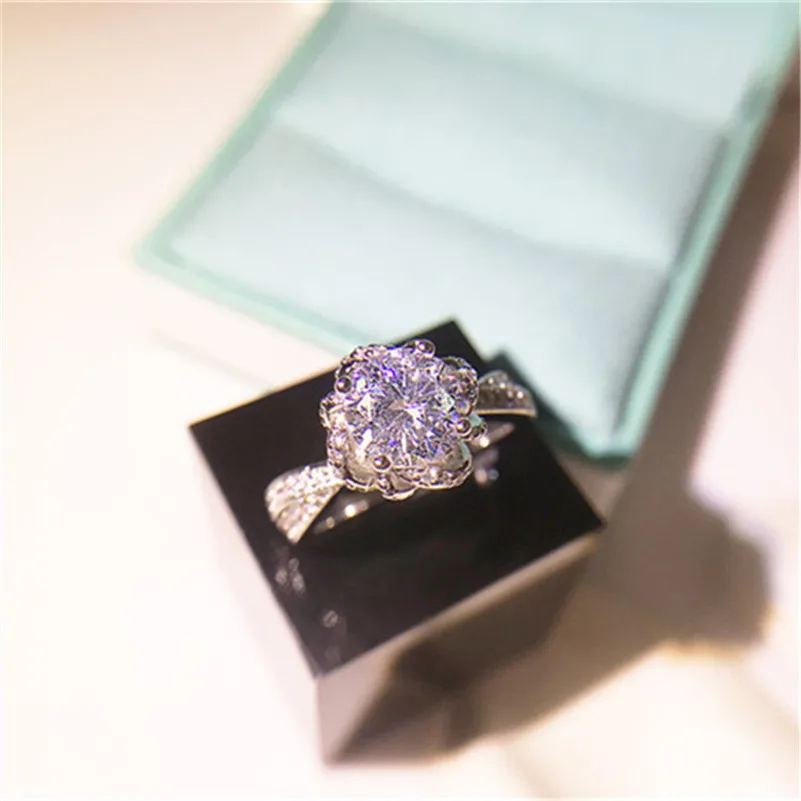 Женское винтажное серебряное кольцо CC в форме бутона фонтана роскошное