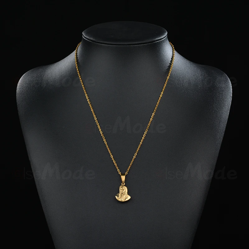 Женский кулон ELSEMODE Tiny Blessed Virgin Mary золотые католические украшения из нержавеющей