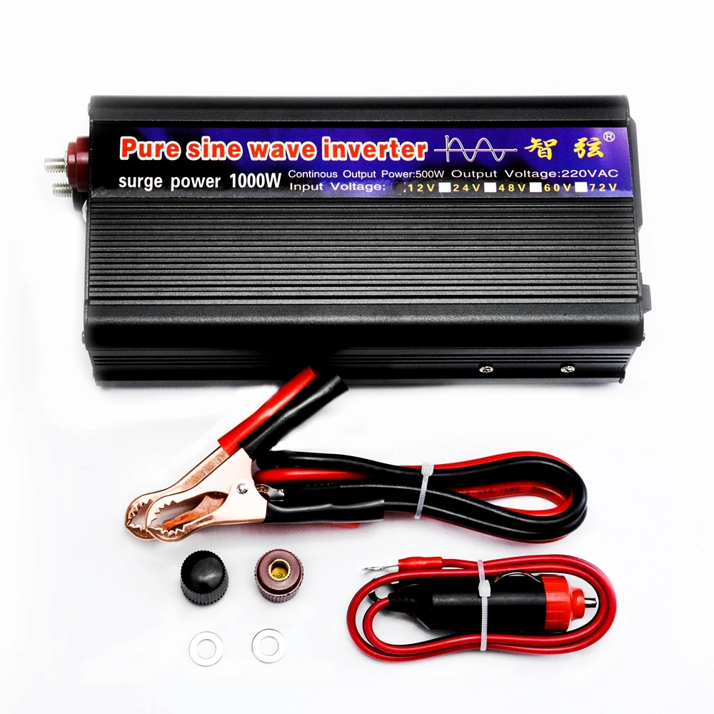 

WORKSTAR Peak 1000W Pure Sine Wave Inverter DC 12V/24V to AC220V 50HZ Voltage transformer Inverter Solar System Inverter