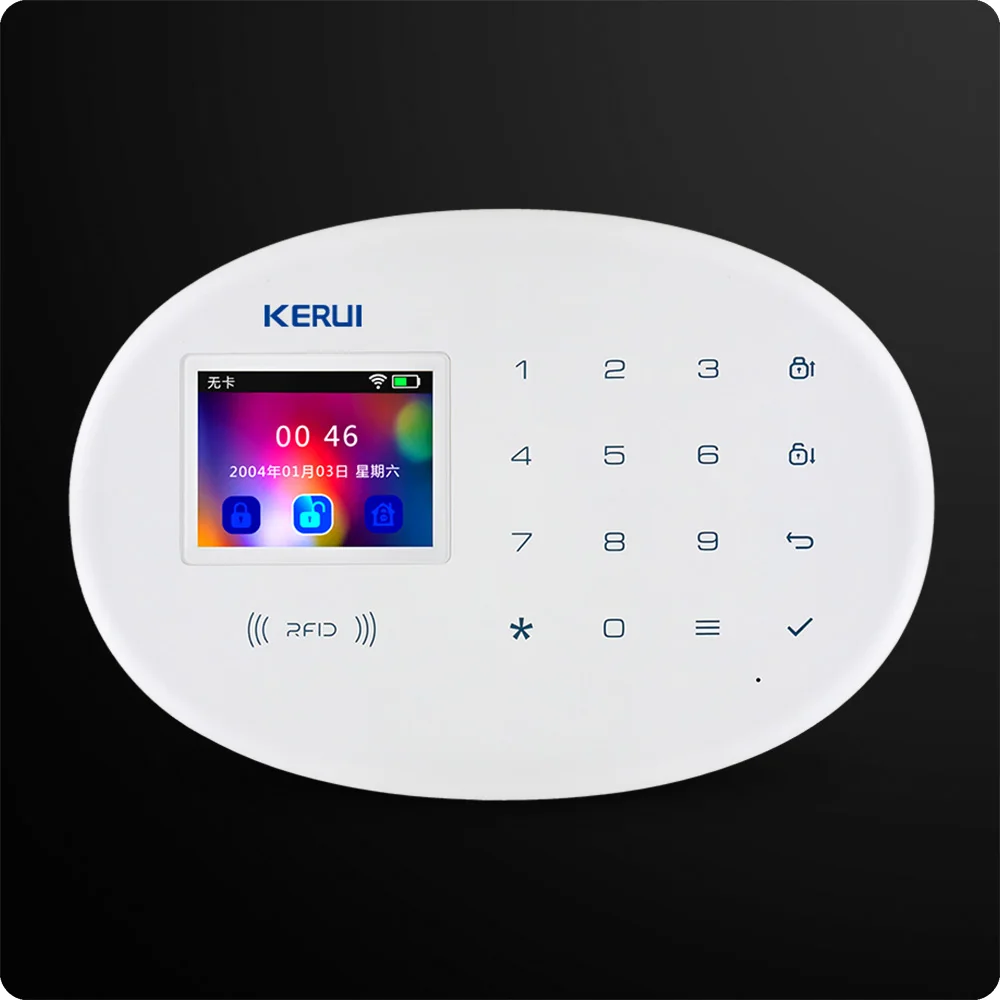 KERUI W20 новая модель Беспроводная 2,4 дюймов Сенсорная панель WiFi GSM система охранной сигнализации приложение RFID мини подвижный PIR датчик сирена