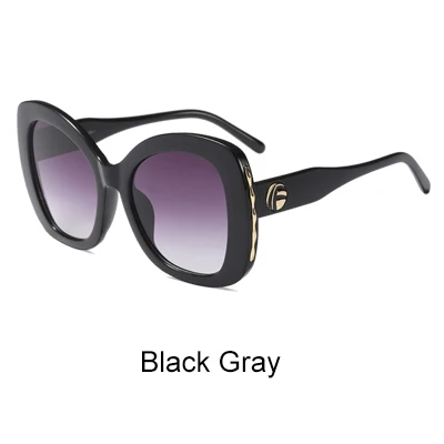 Black Gray Ralferty Брендовые женские солнцезащитные очки в европейском и американском стиле, роскошные трендовые женские солнцезащитные очки белого цвета, Oculos De Sol Gafas F92147 - Цвет линз: Black Gray