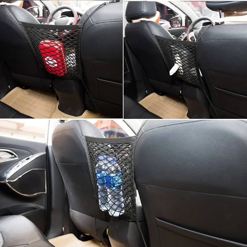 Car Organizer Storage Nets Stowing Tidying For Cars Nylon Mesh Bag Seat Back Holder Automobile Pocket Auto Interior Accessories |