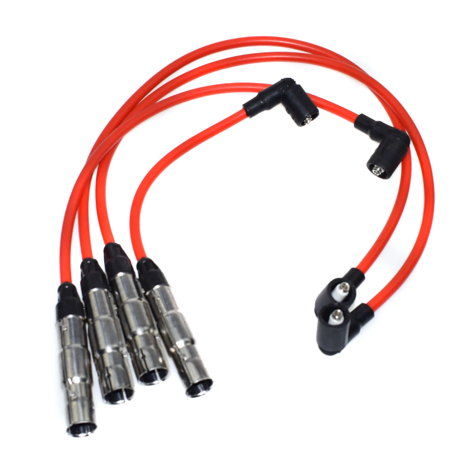 Wolfigo 4 шт 8 мм провод к свече зажигания комплект подходит для VW Beetle Golf GTI Jetta 2.0L 27588 57041 QW1402 VWC035 09487 6714125 1756203