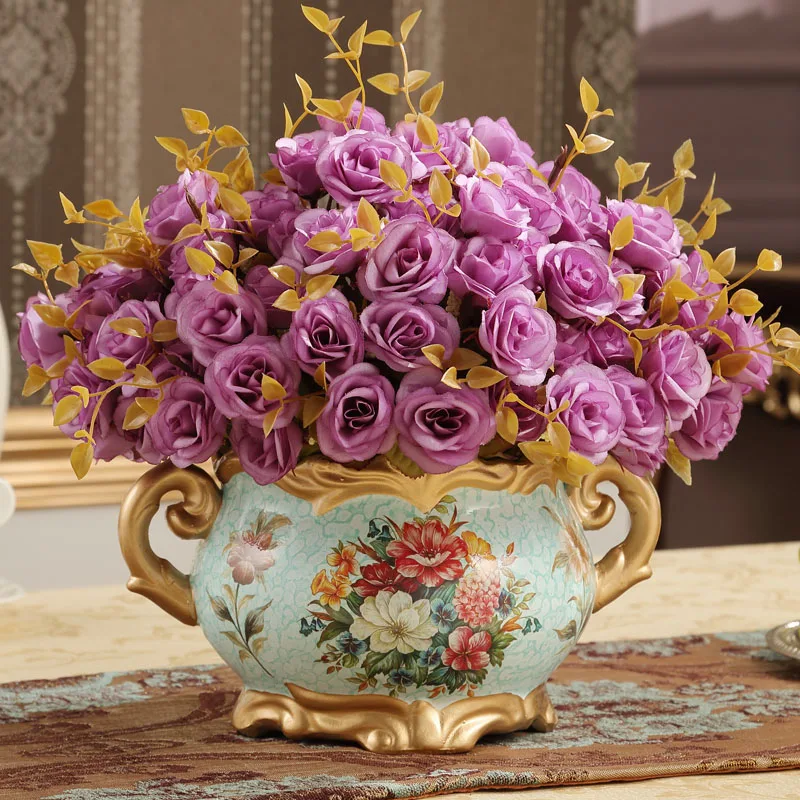 Guci европейские роскошные керамические ушные вазы для дома гостиной входа