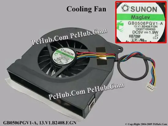 

SUNON GB0506PGV1-A 13.V1.B2408.F.GN DC 5V 1.9W 3-Wire Server Laptop Cooling Fan