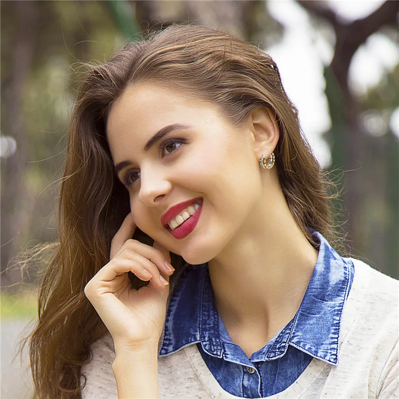 

Boniskiss Fashion Jewelry Big Hoop Earrings Exquisite Round Circle Earrings Women Hot Sale Korean Crystal Earrings