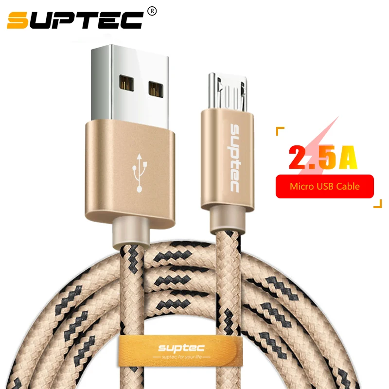 

SUPTEC Micro USB Cable, 2.4A Fast Data Sync Charging Charger Cables Universal for Samsung Xiaomi Huawei ZTE Android Moblie Phone