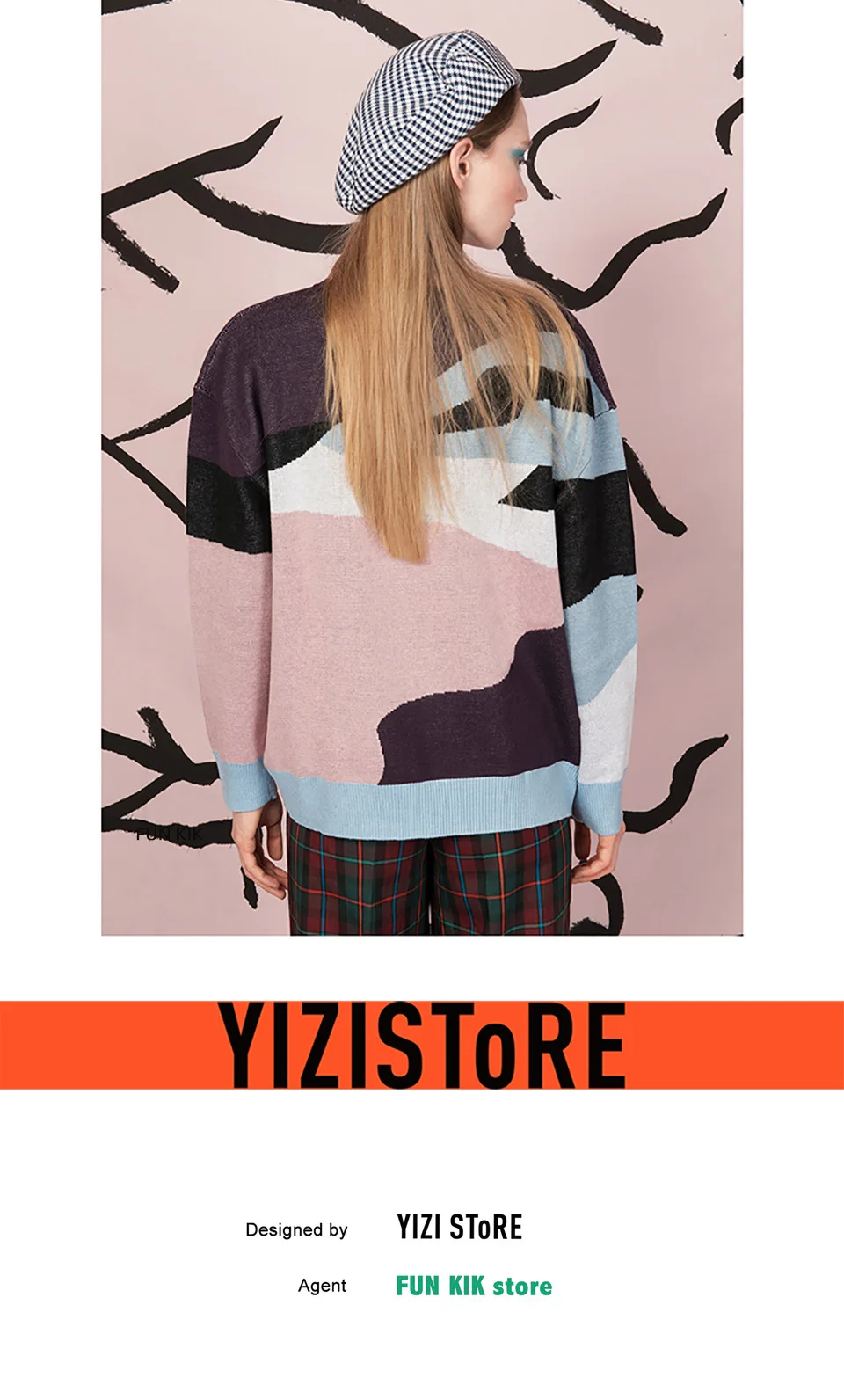 YIZISToRE/оригинальные повседневные свободные вязаные свитера с длинными рукавами для девочек и мальчиков, серия пейзажей, Осень-зима г.(FUN KIK