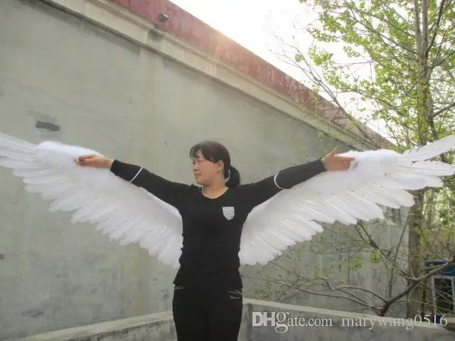 Уникальные высококачественные белые Большие размеры Ангел Дьявол перо Крылья