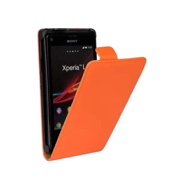 Деловой кожаный чехол для sony Xperia L S36h C2104 C2105, кожаный чехол с настоящей магнитной пряжкой, Вертикальный чехол для мобильного телефона, чехол s