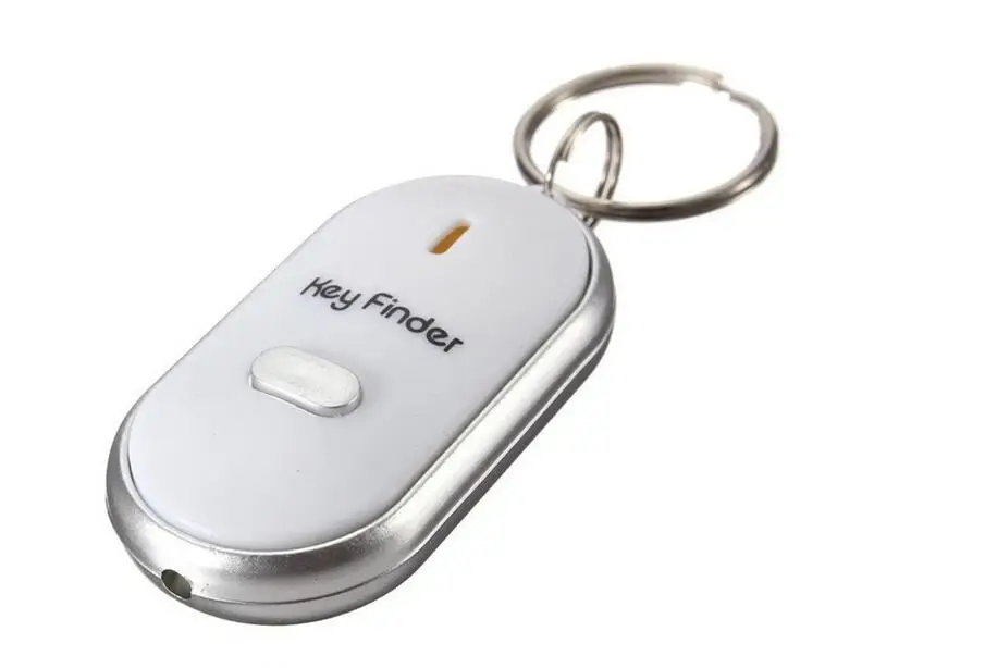 Звук свисток Управление светодиодный Key Finder брелок, позволяющий быстро и без труда найти потерянный унисекс брелок пластмассовая коробочка для ключей цепи