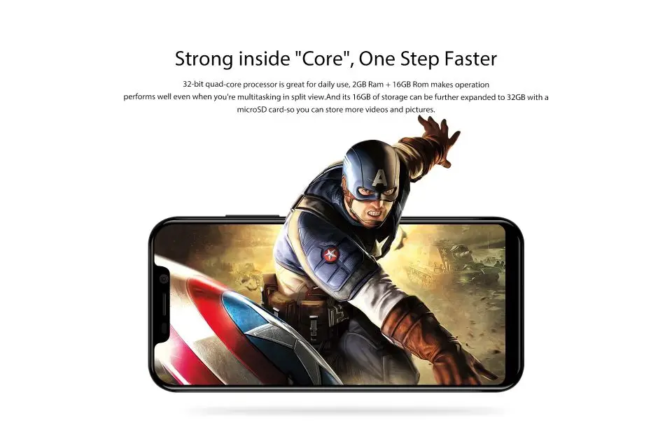 Blackview A30 3g мобильный телефон с функцией распознавания лица 5,5 дюймов Android 8,1 смартфон четырехъядерный 19:9 полноэкранный мобильный телефон MTK6580A 2 ГБ+ 16 Гб