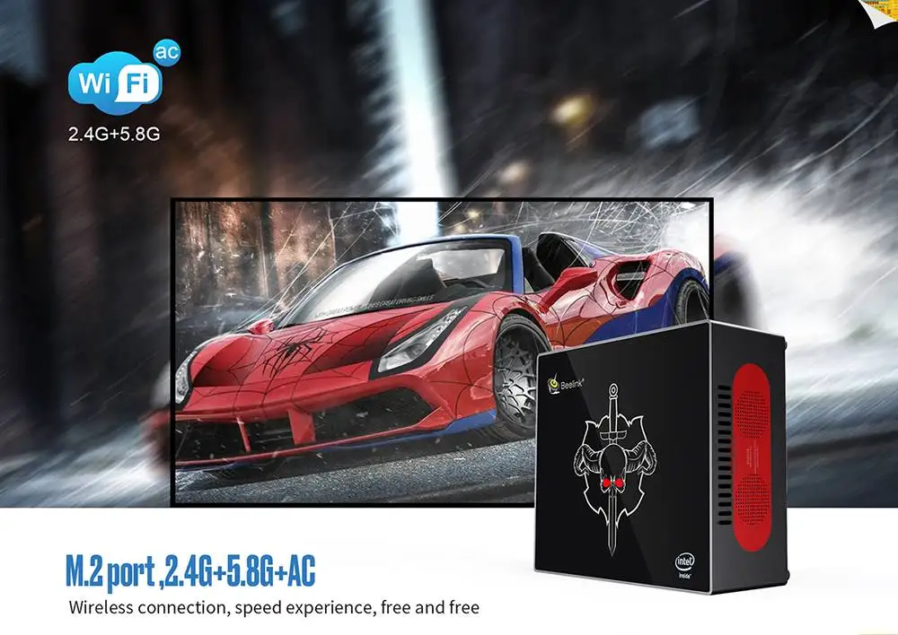 Beelink KABY G5 Intel Core i5-8305G 8GB DDR4 256GB M.2 SSD 1000M LAN 2,4G 5,0G wifi BT 4,0 USB3.0 tv Box Mini PC Window 10