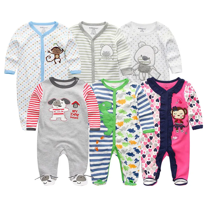 Baby Rompers6210 6 шт./лот Детский комплект одежды для девочек Одежда для новорожденных мальчиков хлопок Roupas де bebe для маленьких девочек детская одежда Active - Цвет: Baby Rompers6210
