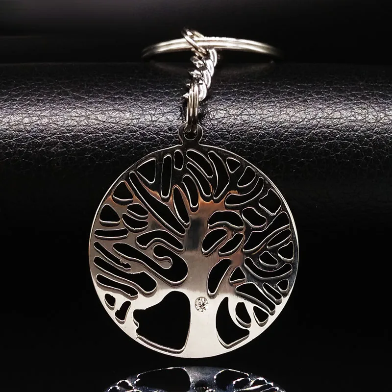 Брелки из нержавеющей стали Tree of Life женские и мужские брелки с подвеской