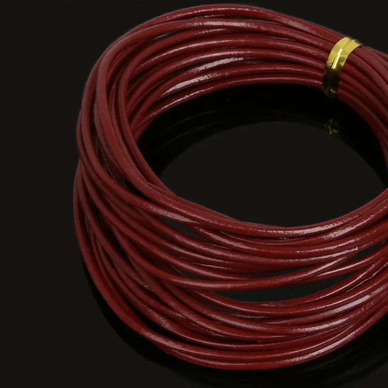 Шнур из 100% натуральной кожи 5 м диаметр 2 мм многоцветный шнур для ювелирных