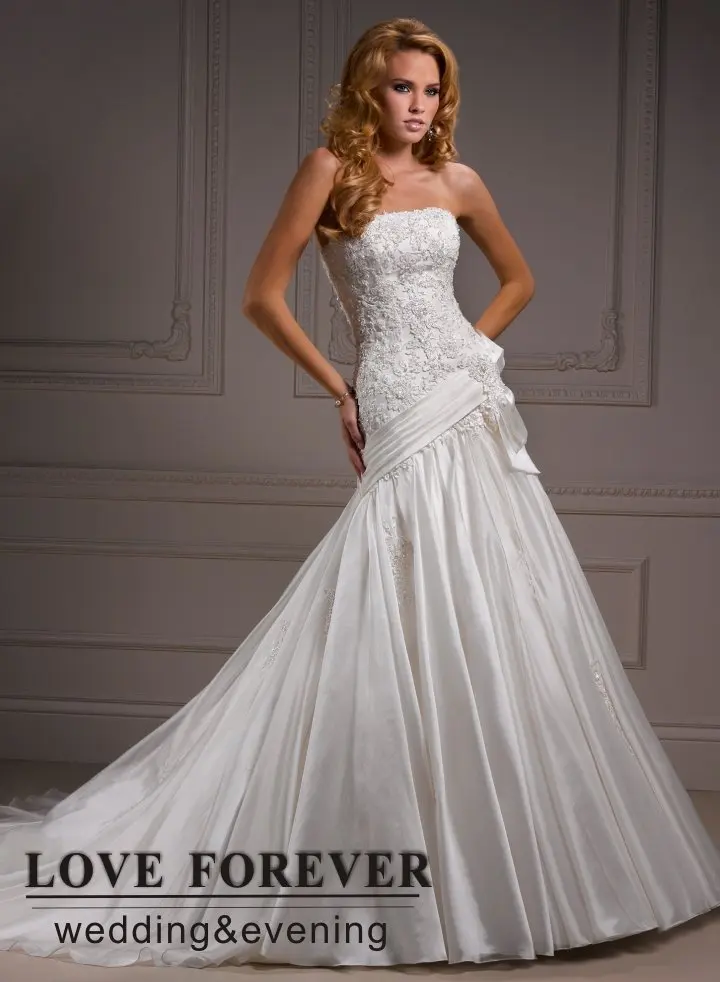 Ivory Organza Dropped Waist New Arrival 2013 Wedding Dresses and Gowns | Свадьбы и торжества