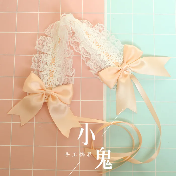 White lace Лолита японский мягкий сладкий сестра Лолита волосы белый убор для головы с кружевами Джокер kc волосы Темный сделать мертвых - Цвет: White lace