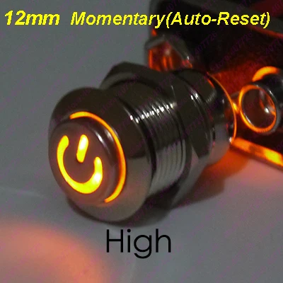 50PCS 12MM Metal Switch With LED 6V/12V/24V Power Start Push Button Momentary Auto Reset Released Indication High Head | Обустройство
